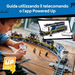 LEGO City 60508 Rapina al Treno della Polizia - Modellino di Treno Telecomandato con Binario Circolare, Elicottero, Auto da Ral