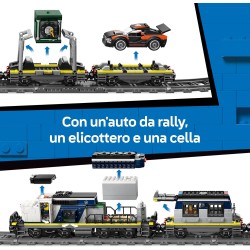 LEGO City 60508 Rapina al Treno della Polizia - Modellino di Treno Telecomandato con Binario Circolare, Elicottero, Auto da Ral