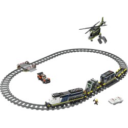 LEGO City 60508 Rapina al Treno della Polizia - Modellino di Treno Telecomandato con Binario Circolare, Elicottero, Auto da Ral