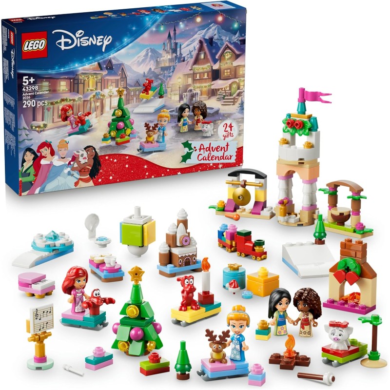 LEGO | 43298 Disney Princess Calendario dell Avvento 2026 - Giochi per Bambine e Bambini 5+ per Countdown di Natale - 24 Sorpre
