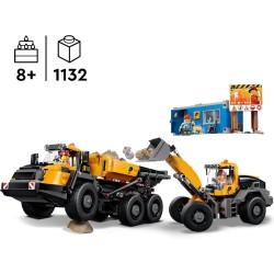 LEGO City 60494 Camion Ribaltabile e Pala Meccanica - Veicoli Giocattolo da Cantiere con Funzioni Operative e 3 Minifigure - Re