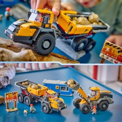 LEGO City 60494 Camion Ribaltabile e Pala Meccanica - Veicoli Giocattolo da Cantiere con Funzioni Operative e 3 Minifigure - Re