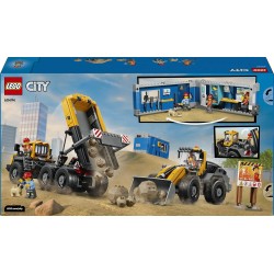 LEGO City 60494 Camion Ribaltabile e Pala Meccanica - Veicoli Giocattolo da Cantiere con Funzioni Operative e 3 Minifigure - Re