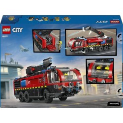 LEGO City 60499 Autopompa dell’Aeroporto - Camion Giocattolo dei Pompieri - Veicolo di Emergenza con 4 Minifigure di Vigili del