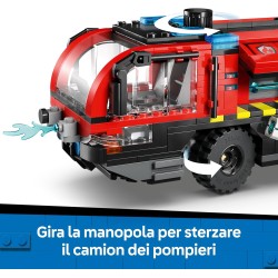 LEGO City 60499 Autopompa dell’Aeroporto - Camion Giocattolo dei Pompieri - Veicolo di Emergenza con 4 Minifigure di Vigili del