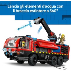 LEGO City 60499 Autopompa dell’Aeroporto - Camion Giocattolo dei Pompieri - Veicolo di Emergenza con 4 Minifigure di Vigili del