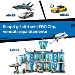 LEGO City 60499 Autopompa dell’Aeroporto - Camion Giocattolo dei Pompieri - Veicolo di Emergenza con 4 Minifigure di Vigili del