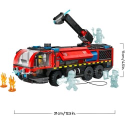 LEGO City 60499 Autopompa dell’Aeroporto - Camion Giocattolo dei Pompieri - Veicolo di Emergenza con 4 Minifigure di Vigili del