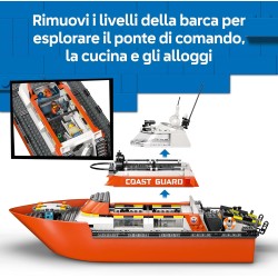 LEGO City 60504 Coast Guard Rescue Boat & Helicopter Toy - Emergency Vehicles Playset w/Model Floating Ship, 5 Minifigures & Do