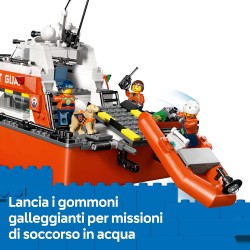 LEGO City 60504 Coast Guard Rescue Boat & Helicopter Toy - Emergency Vehicles Playset w/Model Floating Ship, 5 Minifigures & Do