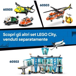 LEGO City 60504 Coast Guard Rescue Boat & Helicopter Toy - Emergency Vehicles Playset w/Model Floating Ship, 5 Minifigures & Do