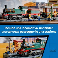 LEGO City 60511 Treno a Vapore Vintage Giocattolo - Kit di Modellismo STEM con Stazione, Binari, Cabina di Comando, Segnale di 