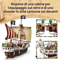 LEGO 75639 ONE PIECE La Nave Pirata Going Merry - Modello di Barca Giocattolo da Esposizione con 5 Minifigure tra cui Luffy, Zo