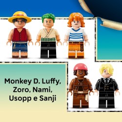 LEGO 75639 ONE PIECE La Nave Pirata Going Merry - Modello di Barca Giocattolo da Esposizione con 5 Minifigure tra cui Luffy, Zo