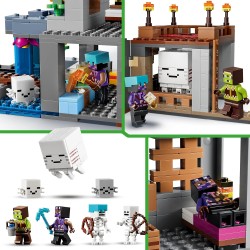 LEGO 21597 Minecraft Stazione di Ghast Giocattolo - 8 Personaggi Inclusi 2 Scheletri e 4 Ghast con Accessori - Decorazione Came