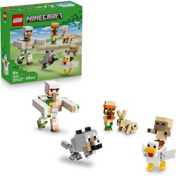 LEGO 21592 Minecraft Attacco nel Deserto del Fantino di Polli - Giocattolo con 6 Personaggi tra cui Golem di Ferro - Decorazion