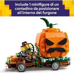 LEGO 40822 Furgone di Halloween Giocattolo - Kit di Arti e Mestieri Fai da Te con Zucca e Minifigure del Contadino - Decorazion