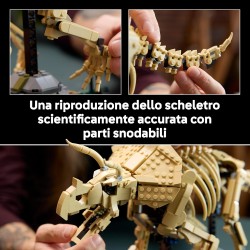 LEGO 77985 Jurassic World Fossili di Dinosauro: Triceratopo - Kit Modellismo per Adulti con Minifigure del Dr. Gerry Harding - 