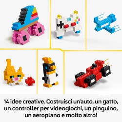 LEGO 11045 Classic Mattoncini Colorati Creativi - Giocattolo per la Motricità Fine - Costruisci Animali, Dinosauri e Veicoli tr