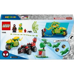 LEGO 11198 Spidey e i Suoi Fantastici Amici Inseguimento sui Dino-Veicoli di Spin ed Electro, Giochi Educativi e di Ruolo da 4 
