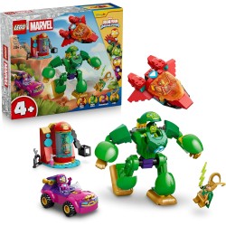 LEGO | 11211 Marvel Loki vs. Team Iron Man - Giocattolo da Supereroi con Auto, Aereo, Action Figure Mech e 4 Minifigure - Regal