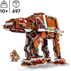 LEGO Star Wars 40806 Walker AT-AT Pan di Zenzero - Giochi di Natale Fai da Te con Minifigure Darth Vader con Spada Laser - Deco