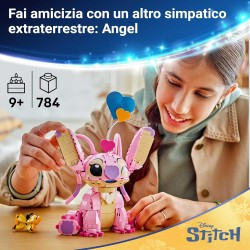 LEGO | 43257 Disney Angel - Lilo & Stitch Giocattolo da Costruire - Personaggio da Esposizione in Mattoncini con 3 Palloncini a