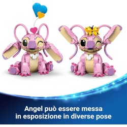 LEGO | 43257 Disney Angel - Lilo & Stitch Giocattolo da Costruire - Personaggio da Esposizione in Mattoncini con 3 Palloncini a