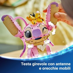 LEGO | 43257 Disney Angel - Lilo & Stitch Giocattolo da Costruire - Personaggio da Esposizione in Mattoncini con 3 Palloncini a