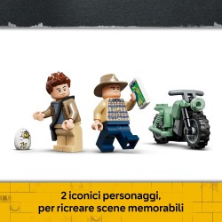 LEGO 77982 Jurassic World Fuga dal Dinosauro Spinosauro - Giocattolo Interattivo con una Figura di Dinosauro, una Moto e 2 Mini