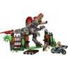 LEGO 77982 Jurassic World Fuga dal Dinosauro Spinosauro - Giocattolo Interattivo con una Figura di Dinosauro, una Moto e 2 Mini