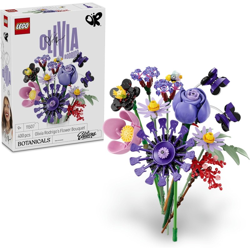 LEGO 11507 Botanicals & Editions Bouquet di Fiori di Olivia Rodrigo - 11 Fiori Artificiali tra cui Rose e Margherite - Decorazi