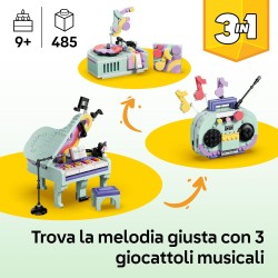 LEGO 31392 Creator 3 in 1: Pianoforte Decorativo con Gatto Giocattolo - Kit Modellismo Retrò Trasformabile in Radio o Giradisch