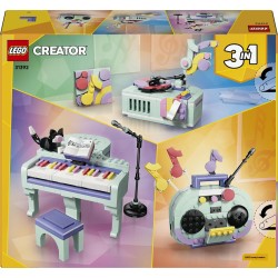 LEGO 31392 Creator 3 in 1: Pianoforte Decorativo con Gatto Giocattolo - Kit Modellismo Retrò Trasformabile in Radio o Giradisch