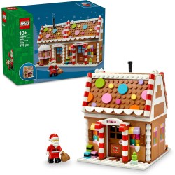 LEGO 40809 Casa di Pan di Zenzero Festiva - Gioco Natalizio di Arti e Mestieri con Minifigure di Babbo Natale e Accessori - Dec