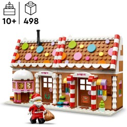 LEGO 40809 Casa di Pan di Zenzero Festiva - Gioco Natalizio di Arti e Mestieri con Minifigure di Babbo Natale e Accessori - Dec