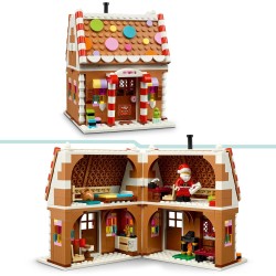 LEGO 40809 Casa di Pan di Zenzero Festiva - Gioco Natalizio di Arti e Mestieri con Minifigure di Babbo Natale e Accessori - Dec