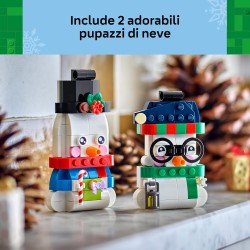 LEGO 40812 Pupazzi di Neve Ornamentali - Kit di Arti e Mestieri - Giochi di Natale con 2 Personaggi e Accessori - Decorazioni N