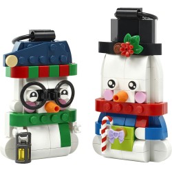 LEGO 40812 Pupazzi di Neve Ornamentali - Kit di Arti e Mestieri - Giochi di Natale con 2 Personaggi e Accessori - Decorazioni N