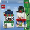 LEGO 40812 Pupazzi di Neve Ornamentali - Kit di Arti e Mestieri - Giochi di Natale con 2 Personaggi e Accessori - Decorazioni N