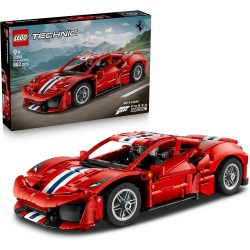 LEGO 42235 Technic Auto Ferrari 488 PISTA - Macchina Giocattolo con Motore V8, Sterzo e Differenziale - Decorazione da Camerett