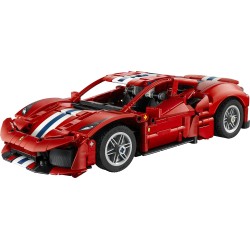 LEGO 42235 Technic Auto Ferrari 488 PISTA - Macchina Giocattolo con Motore V8, Sterzo e Differenziale - Decorazione da Camerett