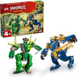 LEGO 71853 NINJAGO Duello con il Drago-Mech di Jay - Giocattolo Ninja con 2 Action Figure, 2 Minifigure, Katana e Spade - Idea 
