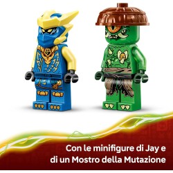 LEGO 71853 NINJAGO Duello con il Drago-Mech di Jay - Giocattolo Ninja con 2 Action Figure, 2 Minifigure, Katana e Spade - Idea 