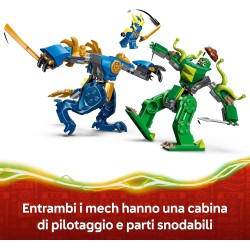 LEGO 71853 NINJAGO Duello con il Drago-Mech di Jay - Giocattolo Ninja con 2 Action Figure, 2 Minifigure, Katana e Spade - Idea 