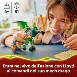 LEGO 71862 NINJAGO Battle Pack Mech Drago di Lloyd - Giocattolo Ninja con Action Figure, 3 Minifigure e Katana - Decorazione Ca