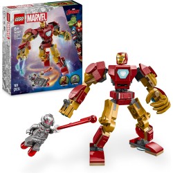 LEGO | 76307 Marvel Mech di Iron Man Contro Ultron - Action Figure Giocattolo Snodabile da Costruire con 2 Minifigure