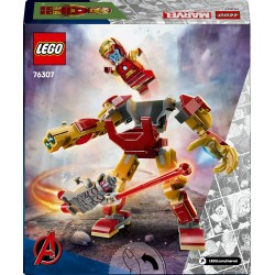 LEGO | 76307 Marvel Mech di Iron Man Contro Ultron - Action Figure Giocattolo Snodabile da Costruire con 2 Minifigure