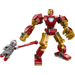 LEGO | 76307 Marvel Mech di Iron Man Contro Ultron - Action Figure Giocattolo Snodabile da Costruire con 2 Minifigure