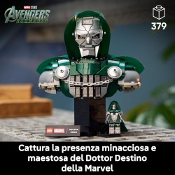 LEGO | 76345 Marvel Busto del Dottor Destino - Kit di Modellismo per Adulti da Esposizione con Minifigure da Collezione e Targh